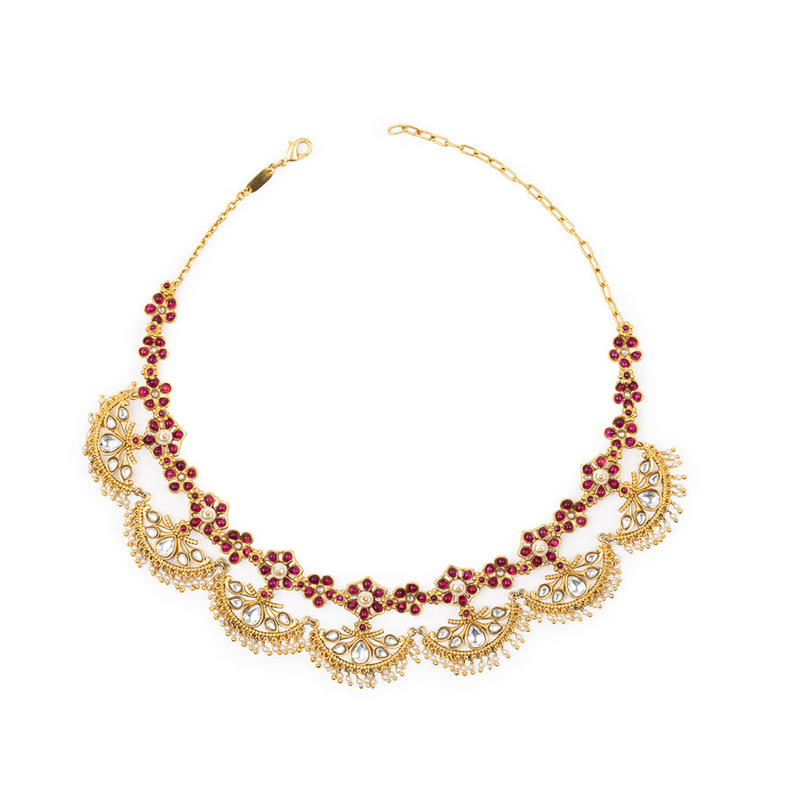 Gulmohar Crescent Choker