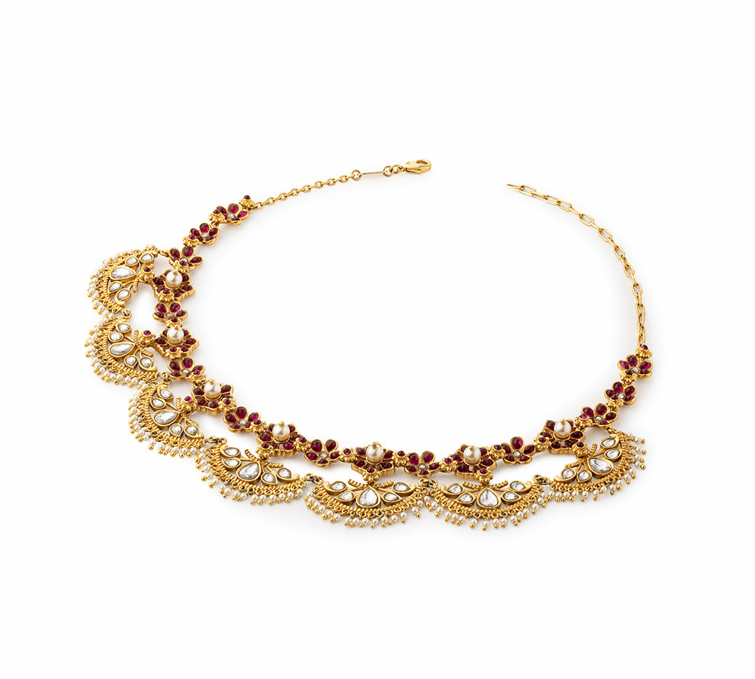 Gulmohar Crescent Choker