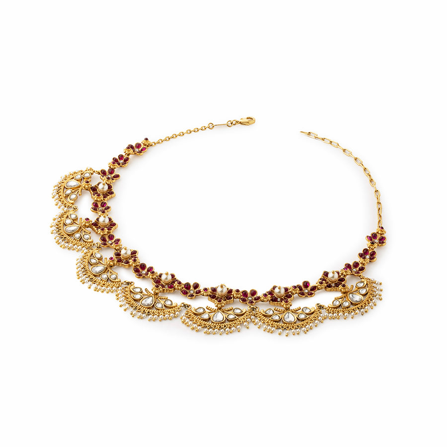 Gulmohar Crescent Choker