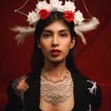 Gilded Crescent Necklace by Tribe Amrapali