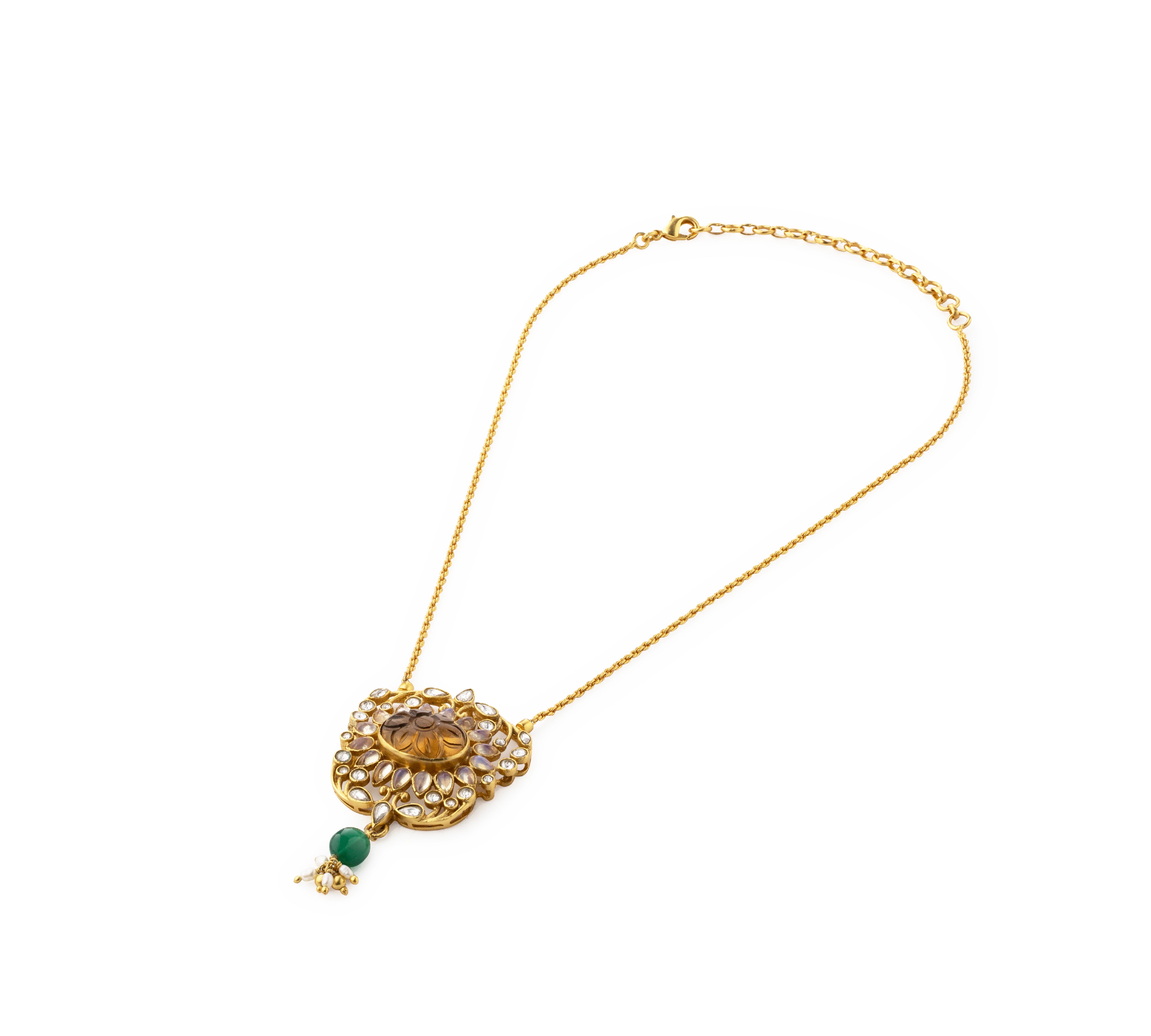 Gulmohar Mini Floralia Necklace Brown