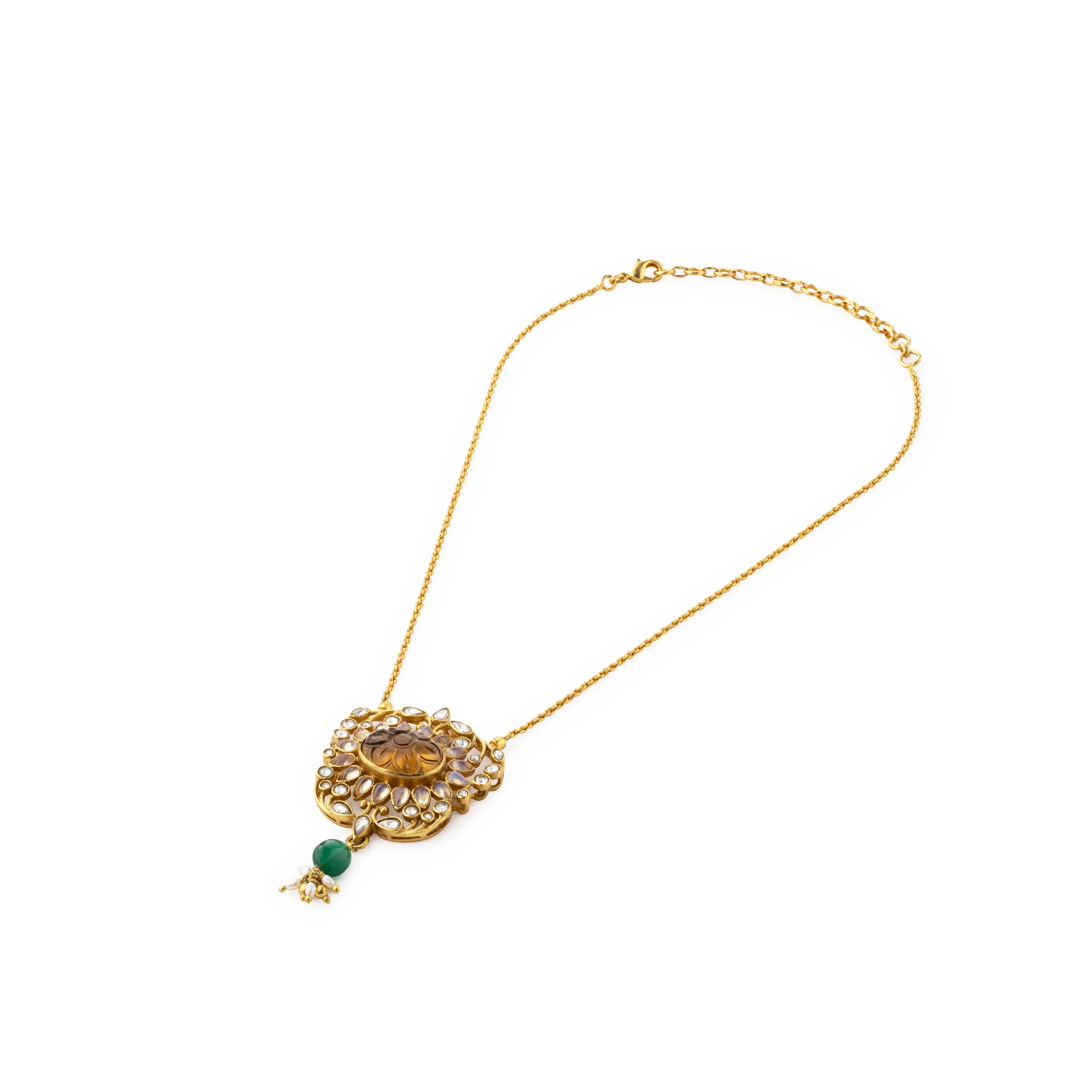 Gulmohar Mini Floralia Necklace Brown by Tribe Amrapali