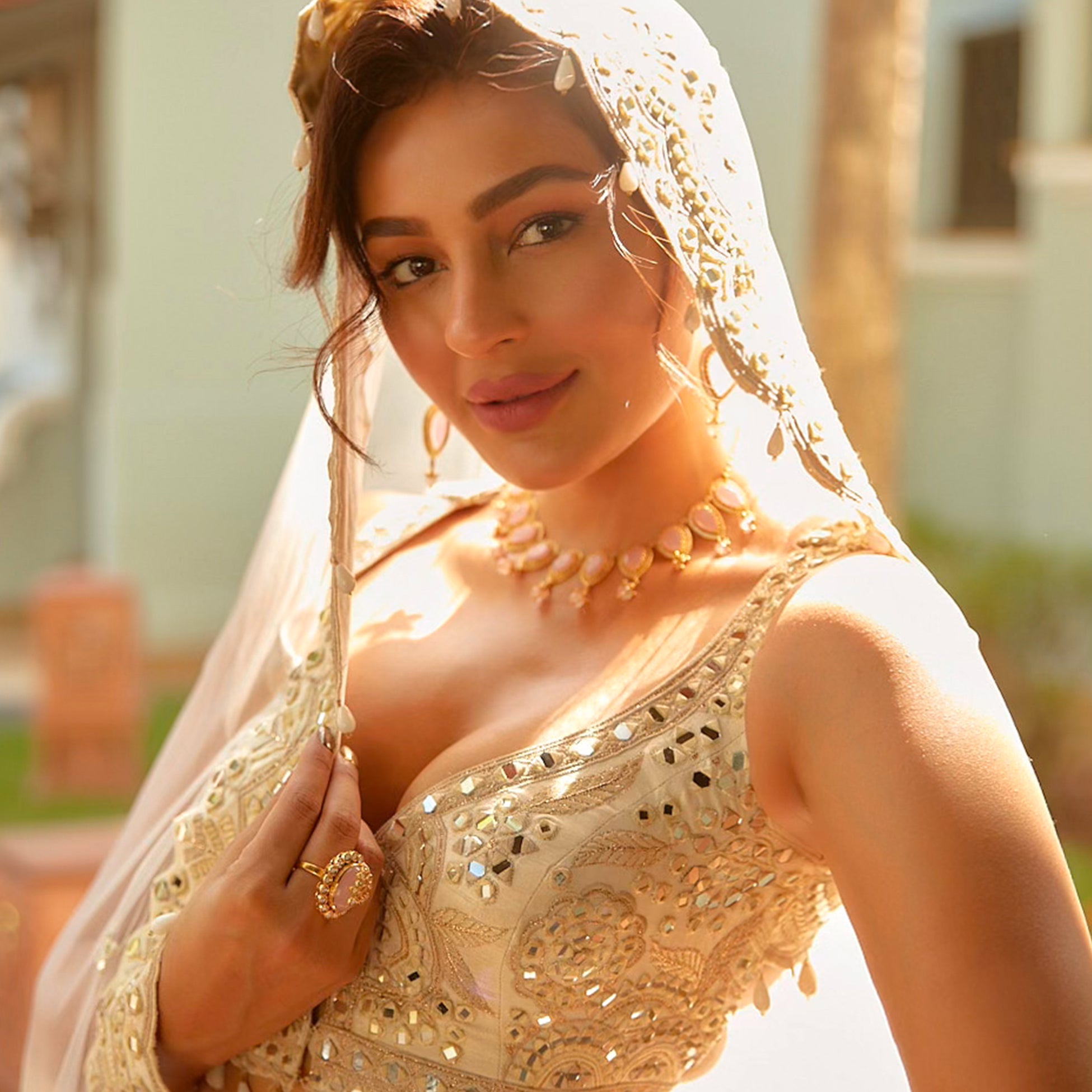 Loren Ring In Dusty Pink Hue (adjustable) by Suneet Varma