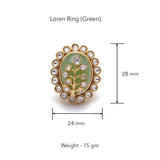 Loren Ring In Pale Green Hue (adjustable) by Suneet Varma