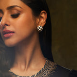 Chevron Oval Studs by JJV by JJ Valaya