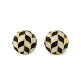 Chevron Oval Studs by JJV by JJ Valaya