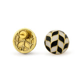 Chevron Oval Studs by JJV by JJ Valaya