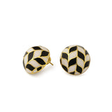Chevron Oval Studs by JJV by JJ Valaya