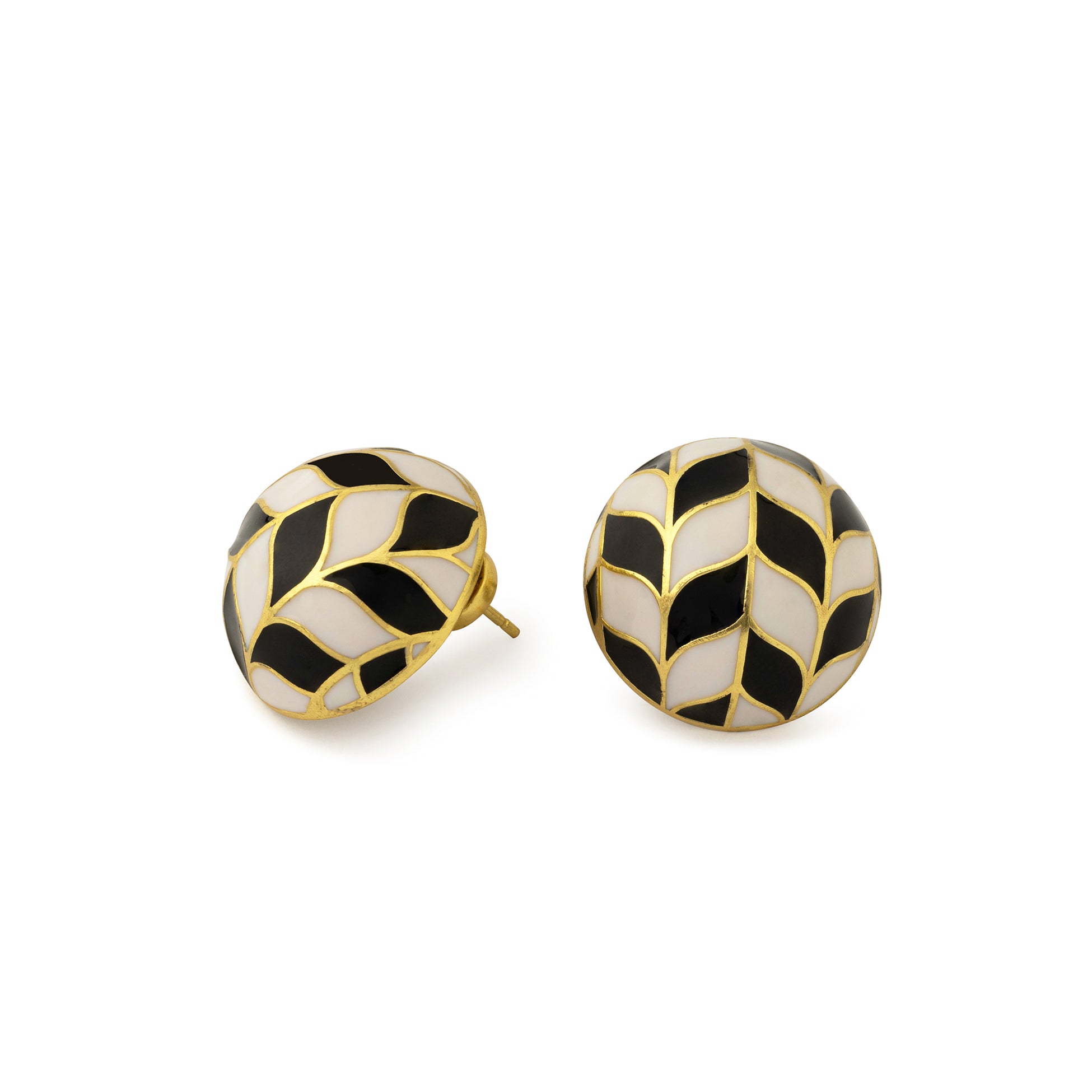 Chevron Oval Studs by JJV by JJ Valaya thumbnail 2