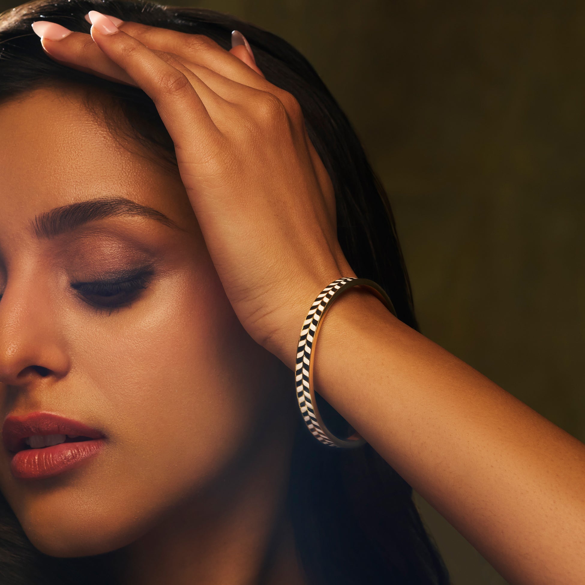 Chevron Classic Bangle by JJV by JJ Valaya