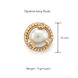 Opaline Ivory Studs by Ekaya Banaras