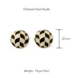 Chevron Oval Studs by JJV by JJ Valaya