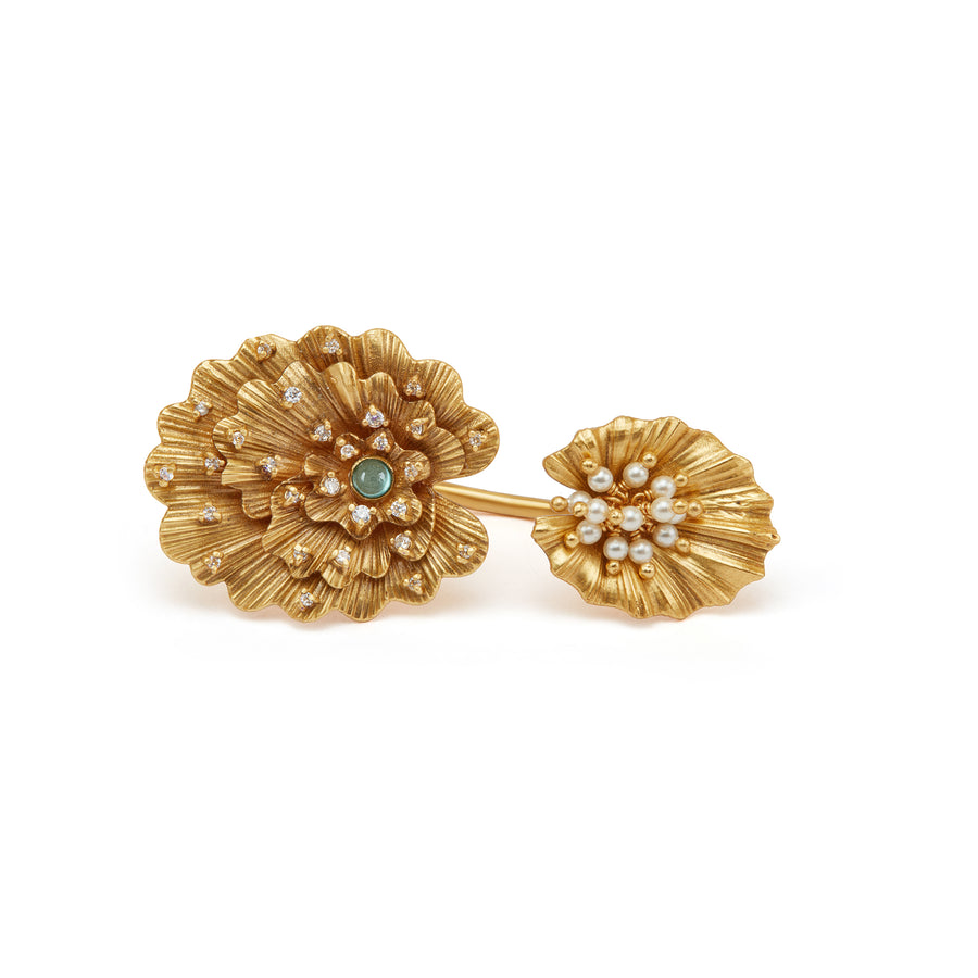 Odeta Double-motif Ring in Turquoise Hue