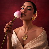Odeta Pendant and Brooch with Chain by Ekaya Banaras