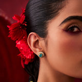 Odeta Aqua Studs by Ekaya Banaras