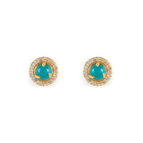 Odeta Aqua Studs by Ekaya Banaras