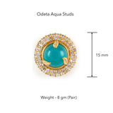 Odeta Aqua Studs by Ekaya Banaras