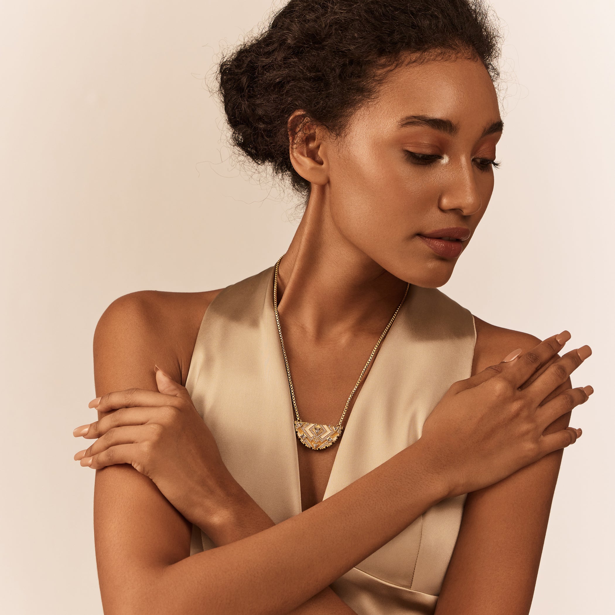 Amelia Crescent Necklace by JJV by JJ Valaya