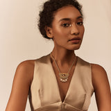 Amelia Crescent Drops Necklace by JJV by JJ Valaya