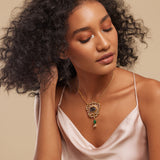 Gulmohar Mini Floralia Necklace Blue by Tribe Amrapali