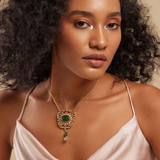 Gulmohar Mini Floralia Necklace Green by Tribe Amrapali