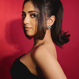 Chevron Oval Studs by JJV by JJ Valaya