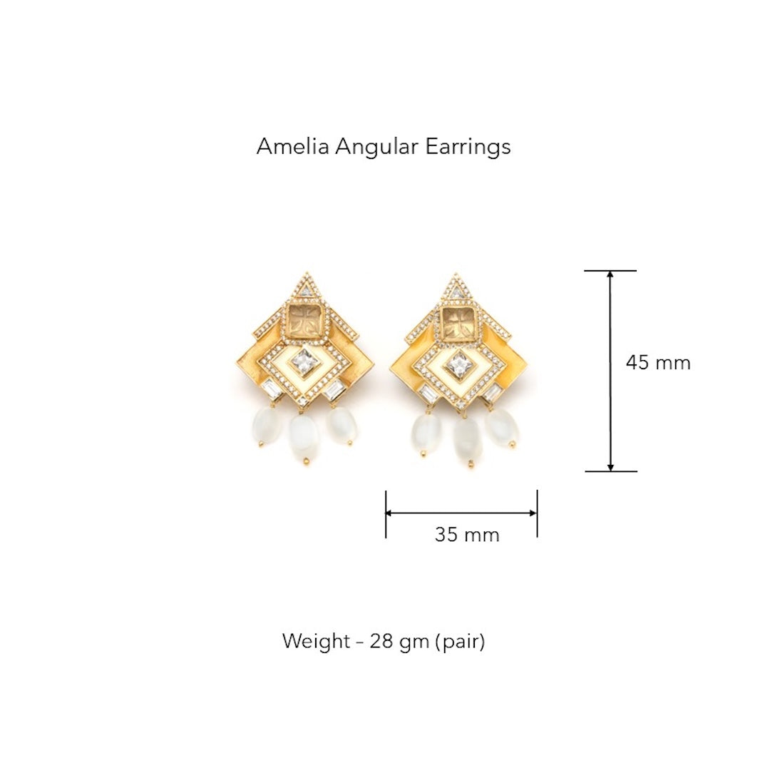 Amelia Angular Earrings by JJV by JJ Valaya