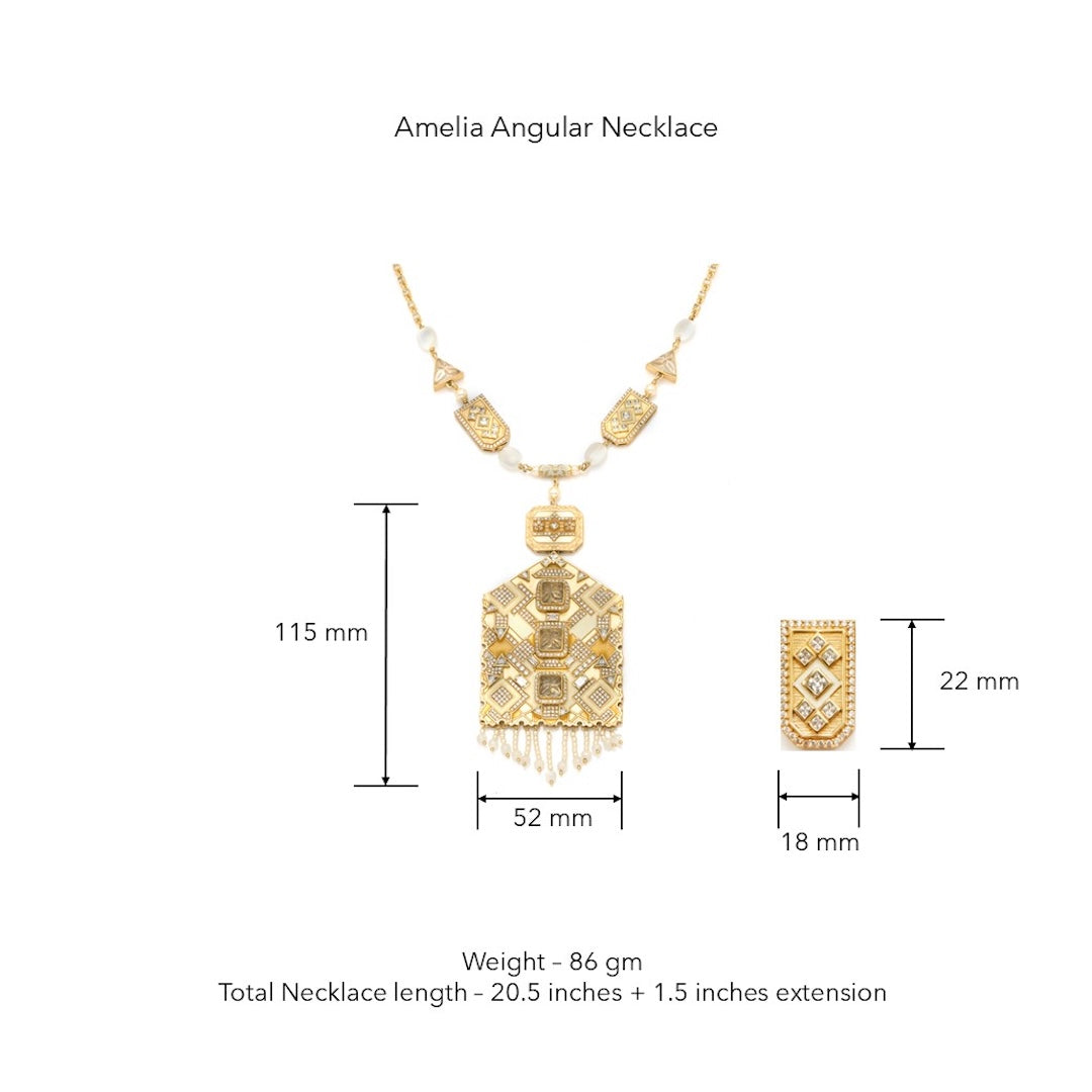 Amelia Angular Necklace by JJV by JJ Valaya