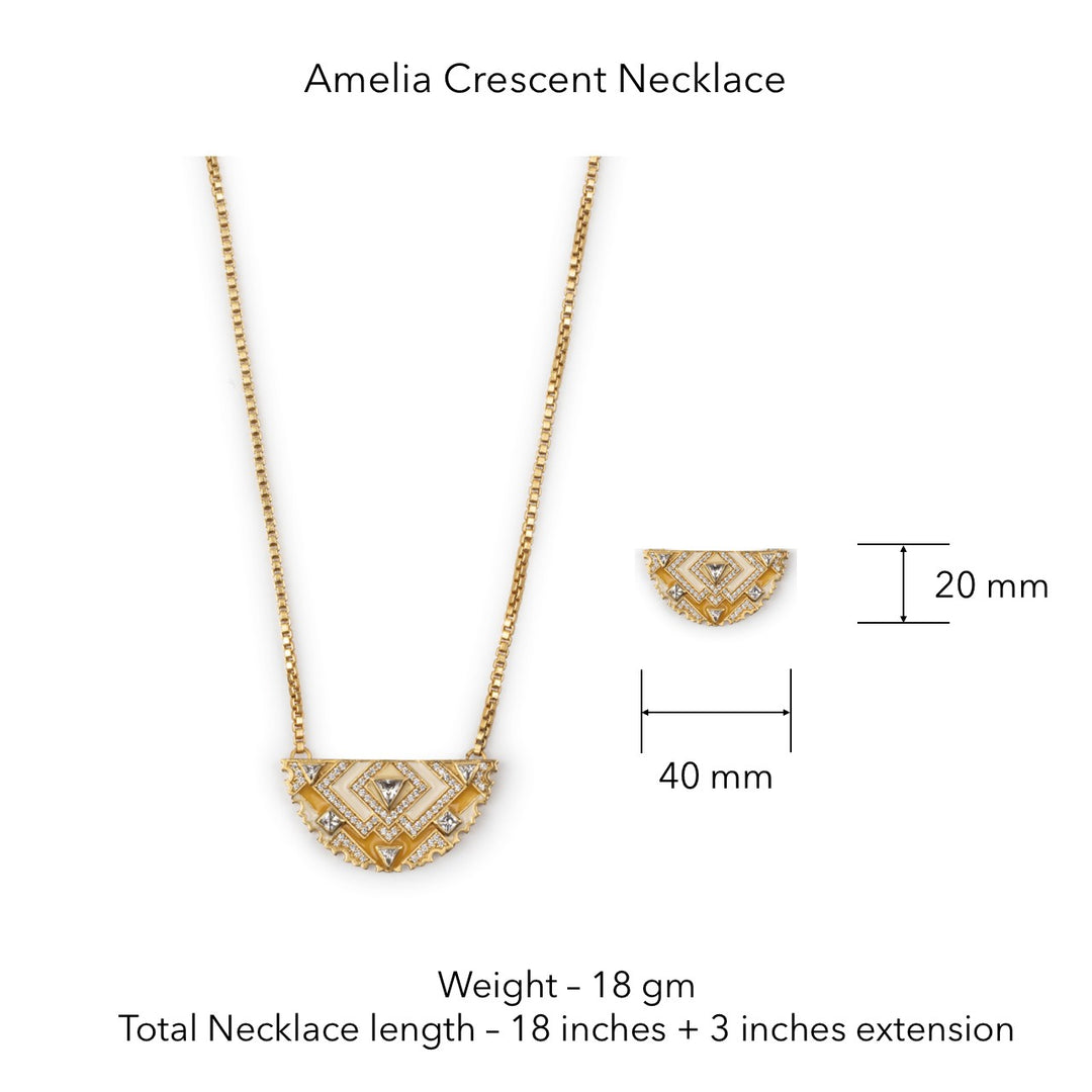 Amelia Crescent Necklace by JJV by JJ Valaya thumbnail 2
