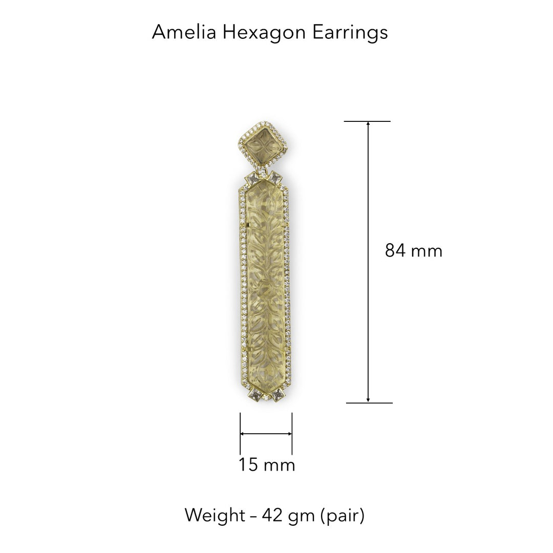 Amelia Hexagon Earrings by JJV by JJ Valaya thumbnail 2