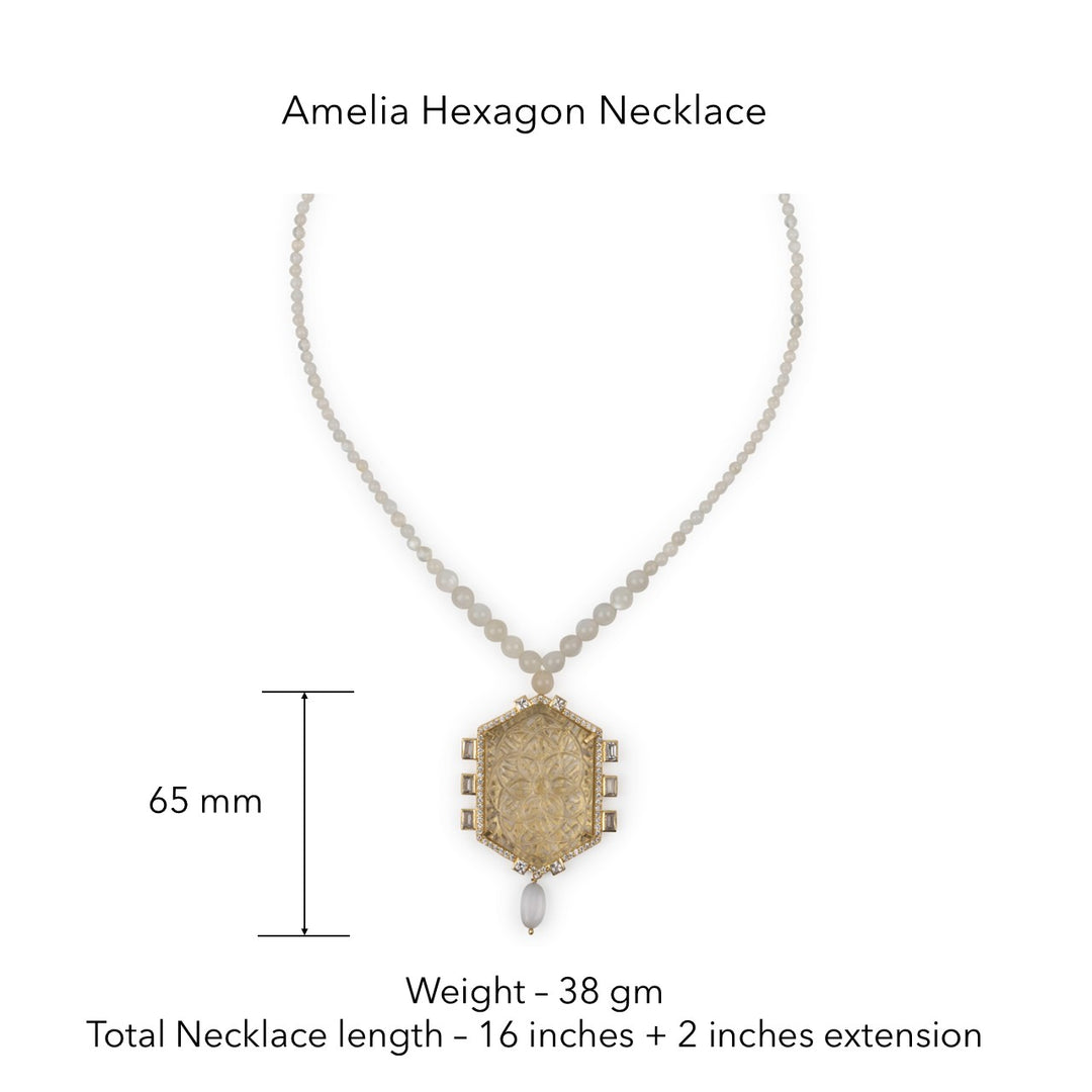 Amelia Hexagon Necklace by JJV by JJ Valaya image 2