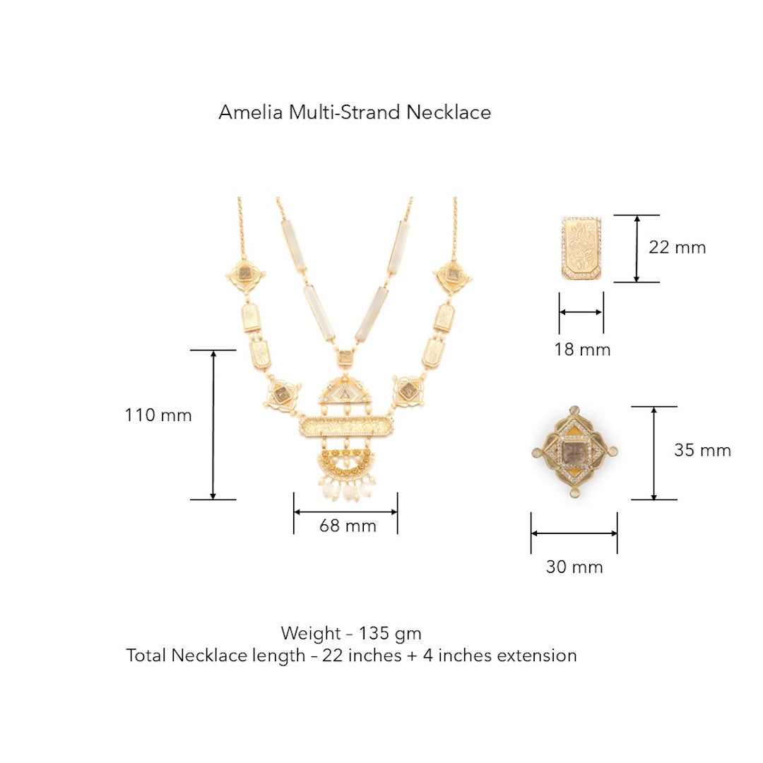 Amelia Multi-Strand Necklace by JJV by JJ Valaya image 4