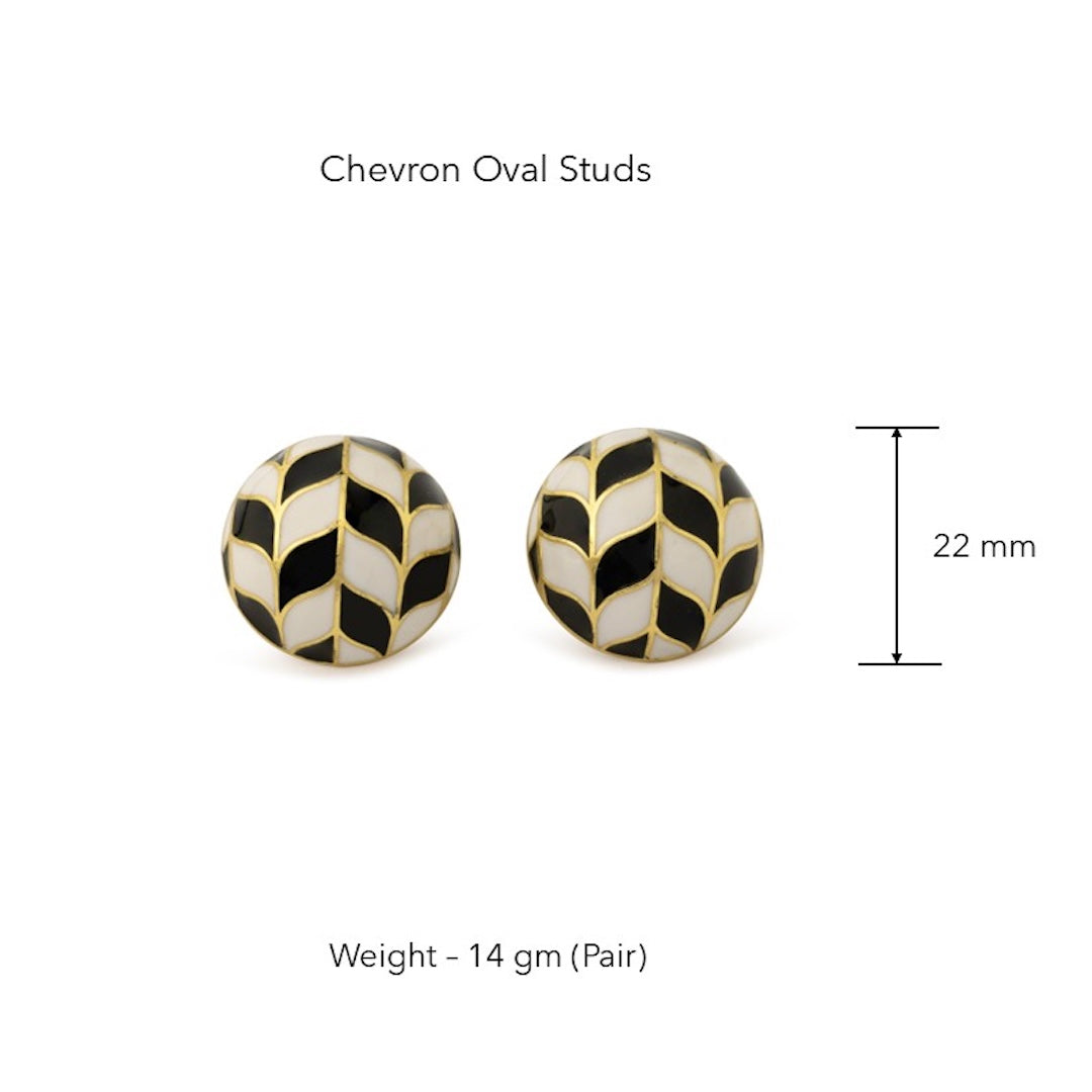 Chevron Oval Studs by JJV by JJ Valaya thumbnail 3