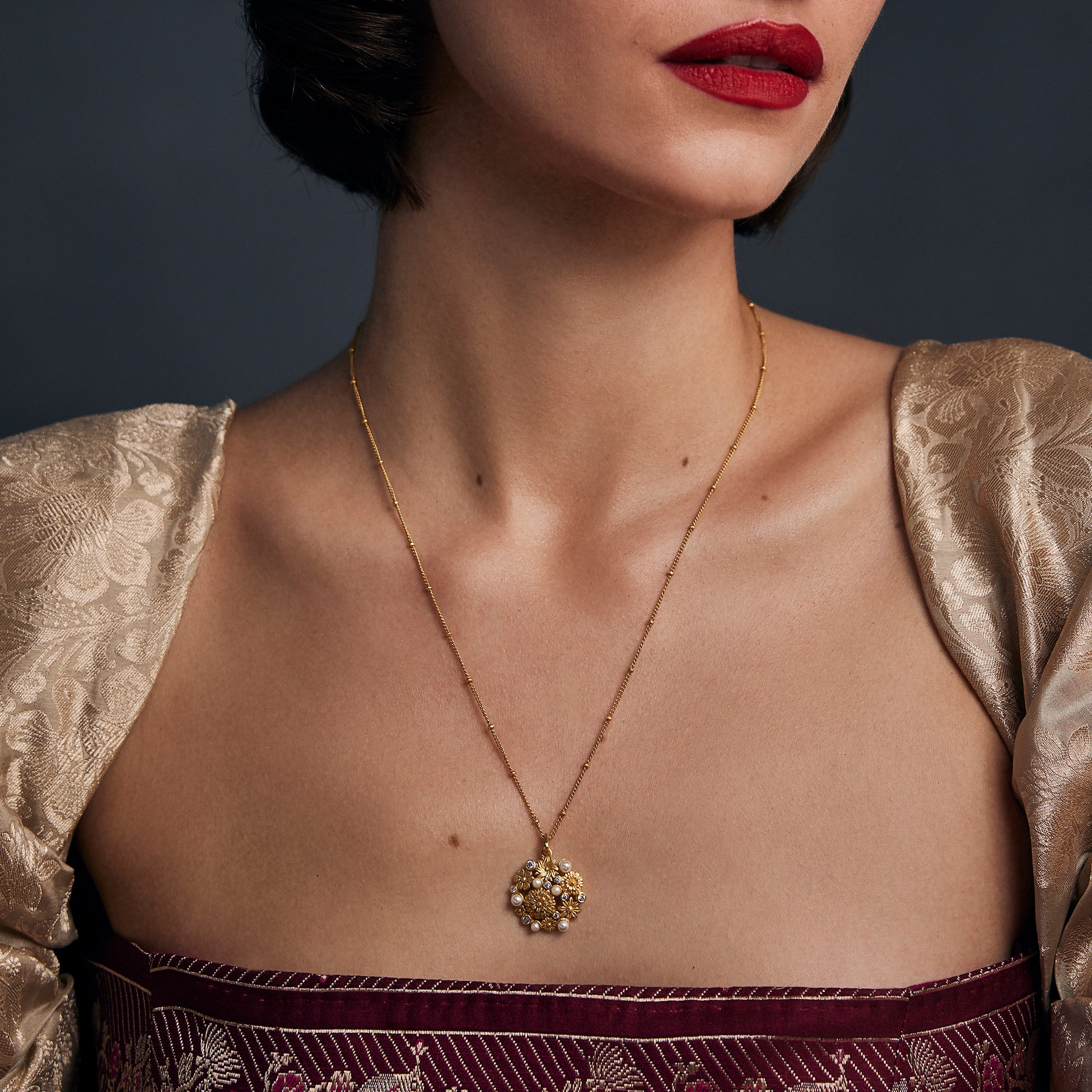 Opaline Miniature Pendant with Chain by Ekaya Banaras thumbnail 2