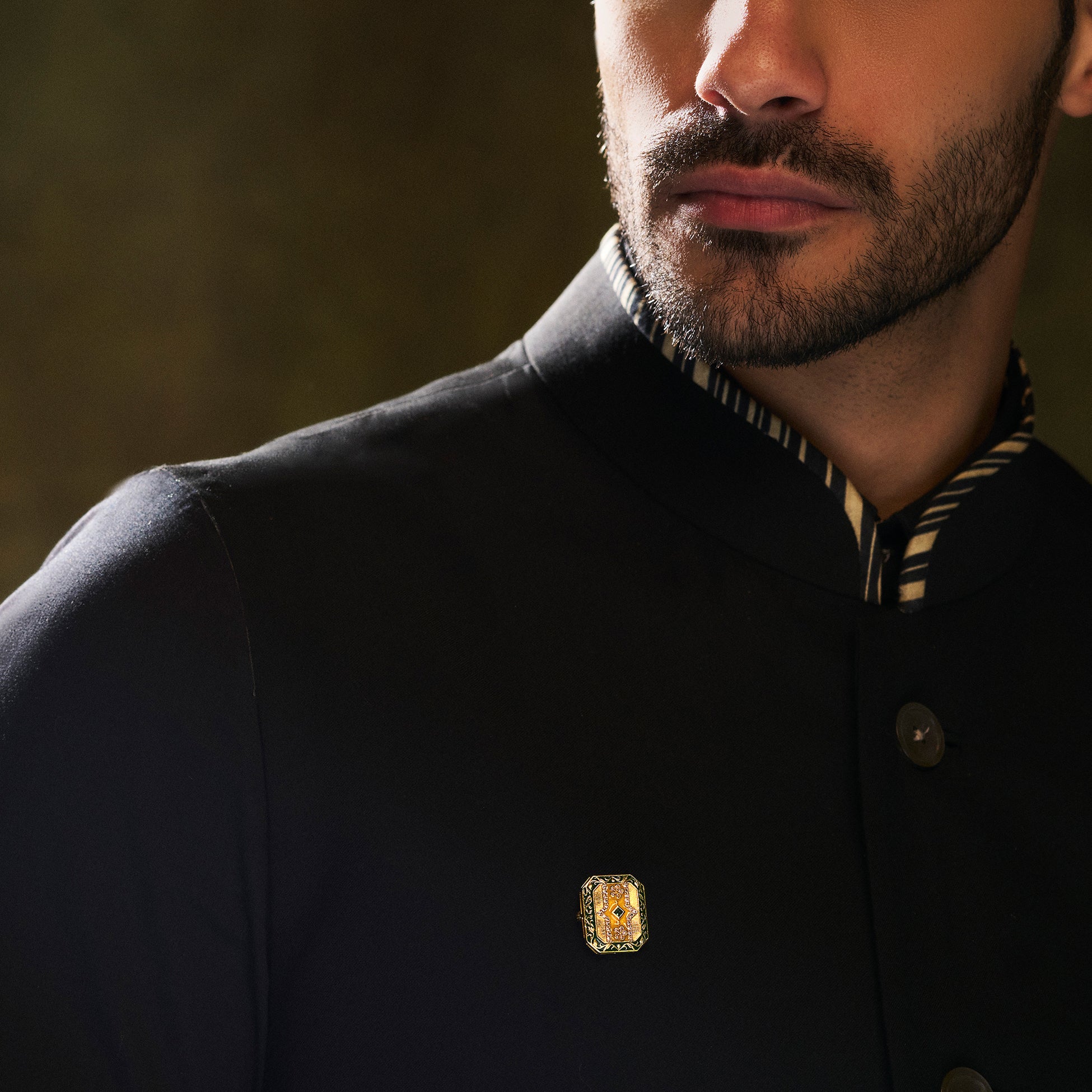Rumeli Angular Brooch for Men by JJV by JJ Valaya thumbnail 2