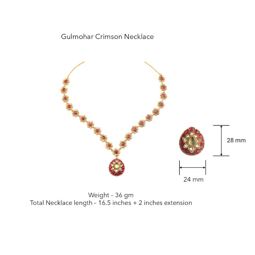 Gulmohar Crimson Necklace by Tribe Amrapali