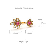 Gulmohar Crimson Ring (adjustable) by Tribe Amrapali