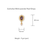 Gulmohar Wild Lavender Drops with pearl by Tribe Amrapali