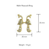 Mehr Peacock Ring (adjustable) by Suneet Varma