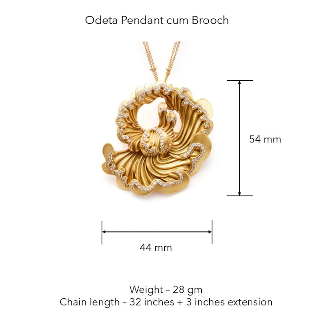 Odeta Pendant and Brooch with Chain by Ekaya Banaras thumbnail 3