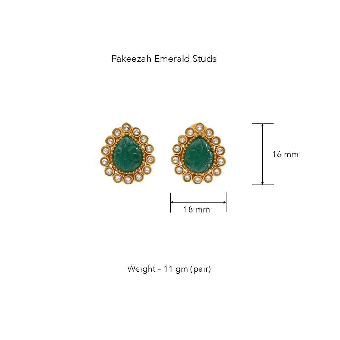 Pakeezah Emerald Studs by Suneet Varma thumbnail 4