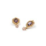 Gulmohar Wild Lavender Drops with pearl by Tribe Amrapali