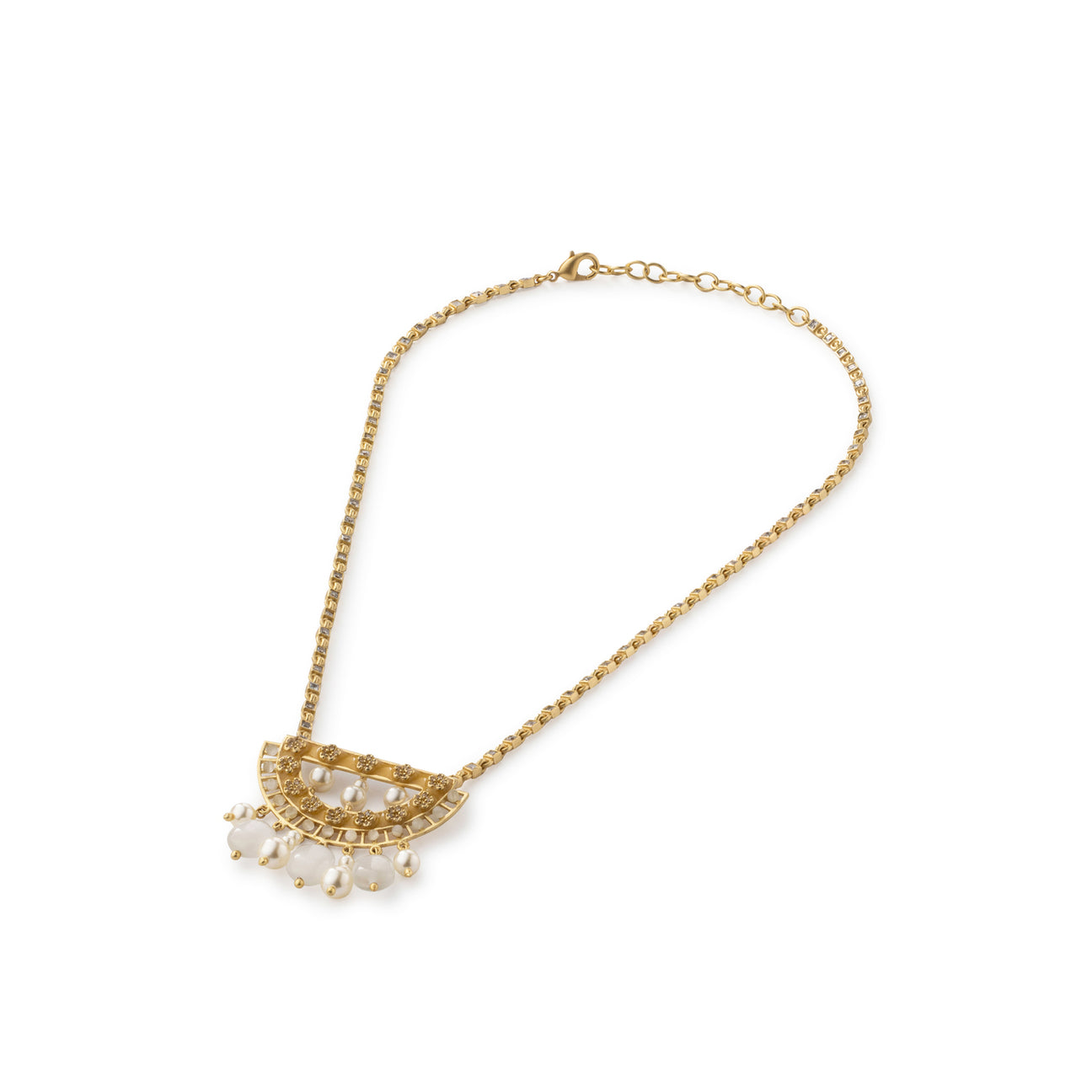 Amelia Crescent Drops Necklace by JJV by JJ Valaya thumbnail 3