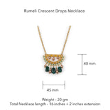 Rumeli Crescent Drops Necklace by JJV by JJ Valaya