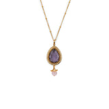 Wild Lavender Crystal Drop Necklace by Tribe Amrapali