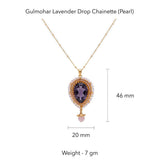 Wild lavender crystal and pearl drop necklace by Tribe Amrapali