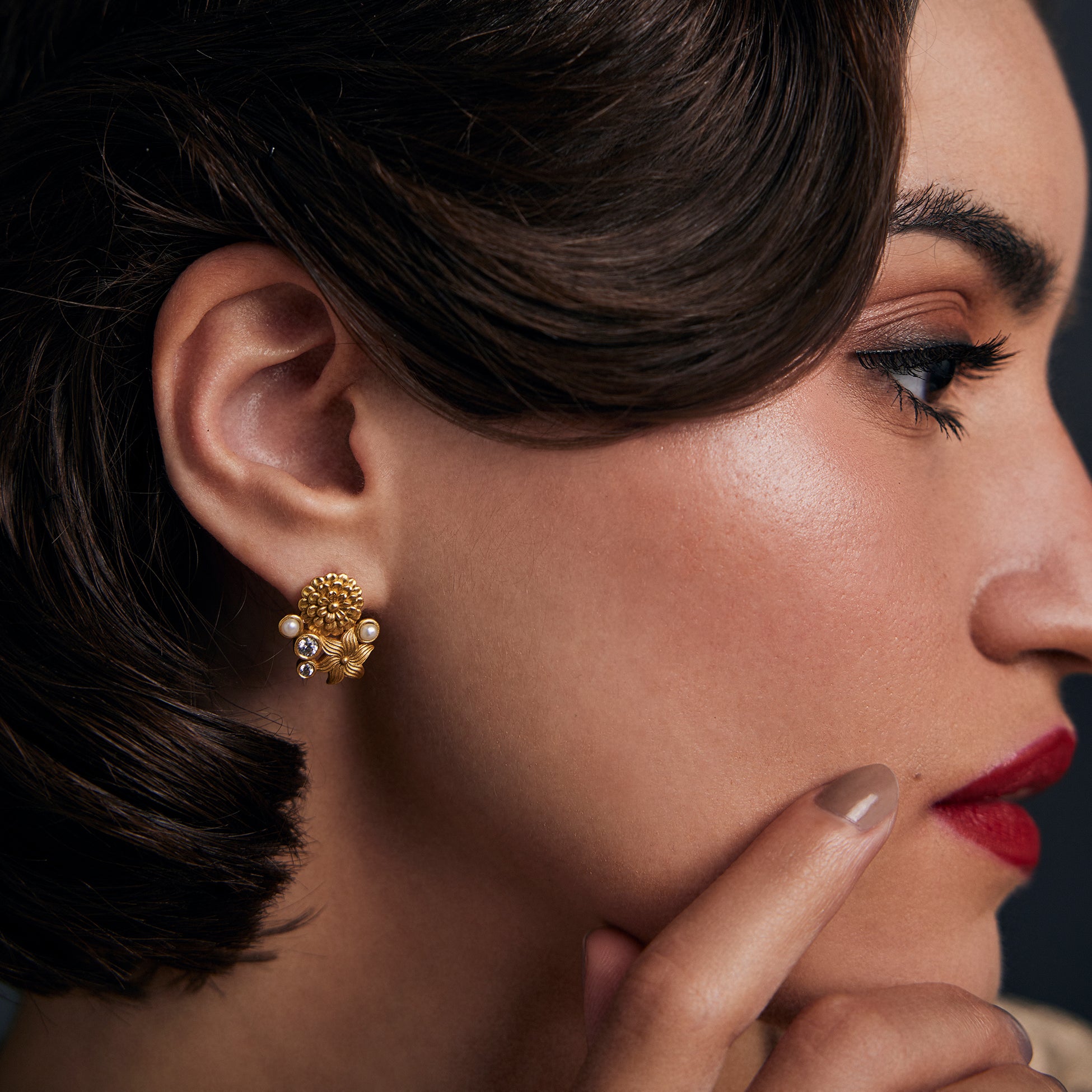 Opaline Helmi Studs by Ekaya Banaras thumbnail 2