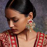 Queen Of Hearts Embellished Earrings by Tribe Amrapali