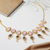 Wild Lavender Necklace With Pearls by Tribe Amrapali