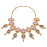 Wild Lavender Necklace With Pearls by Tribe Amrapali